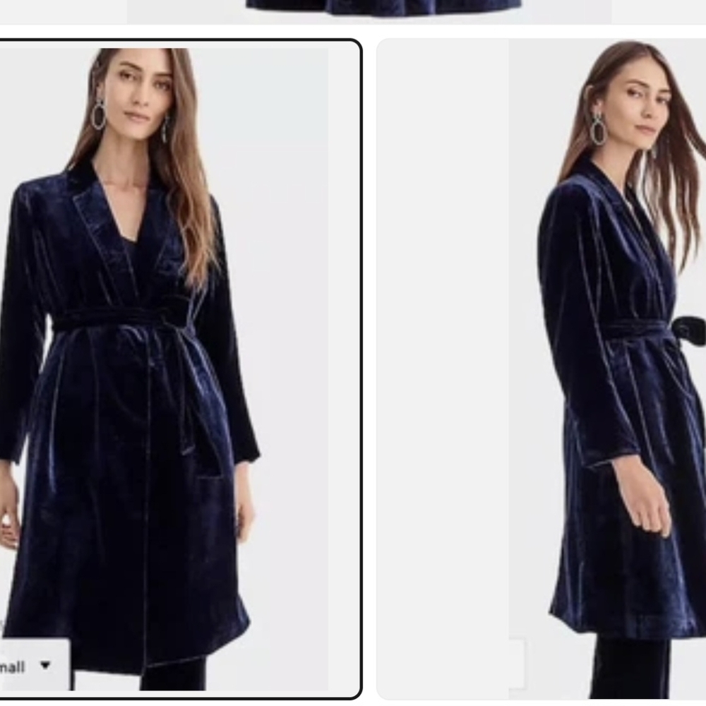 J Crew soft velvet trench coat. New!